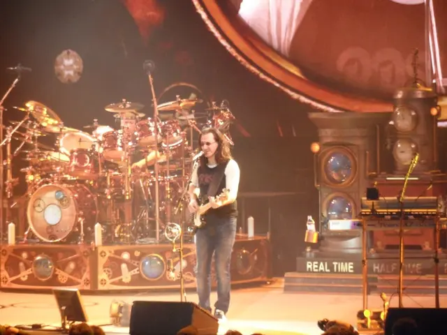 This image looks like it is clicked in a program. Where a person is performing music. In the middle...