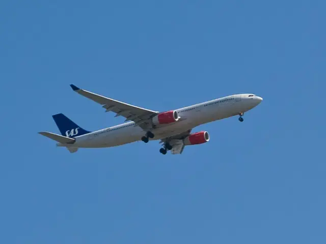 In this picture there is an aircraft in the center of the image.